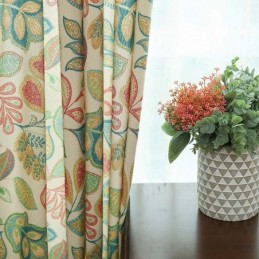 American Retro Curtain Made to Measure Curtain Abstract Flower Printing Bedroom Living Room Semi Blackout Fabric