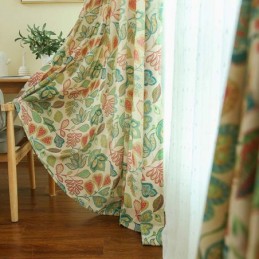 American Retro Curtain Made to Measure Curtain Abstract Flower Printing Bedroom Living Room Semi Blackout Fabric