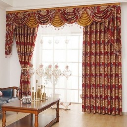 European Style Light Luxury Living Room Chenille Embroidered Curtain Made to Measure Curtain