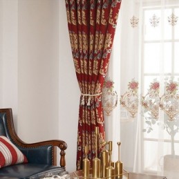European Style Light Luxury Living Room Chenille Embroidered Curtain Made to Measure Curtain