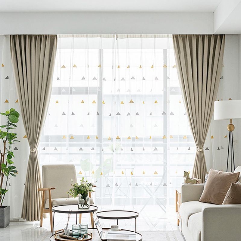 6 colors Pure Color Fine Linen Bedroom Living Room Shading Heat Insulation Curtain Made to Measure Curtain