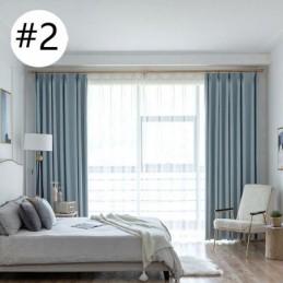 6 colors Pure Color Fine Linen Bedroom Living Room Shading Heat Insulation Curtain Made to Measure Curtain