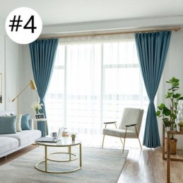6 colors Pure Color Fine Linen Bedroom Living Room Shading Heat Insulation Curtain Made to Measure Curtain