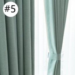 6 colors Pure Color Fine Linen Bedroom Living Room Shading Heat Insulation Curtain Made to Measure Curtain