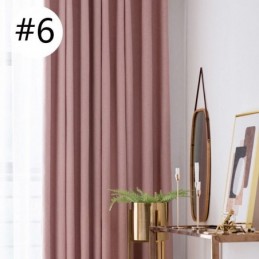 6 colors Pure Color Fine Linen Bedroom Living Room Shading Heat Insulation Curtain Made to Measure Curtain