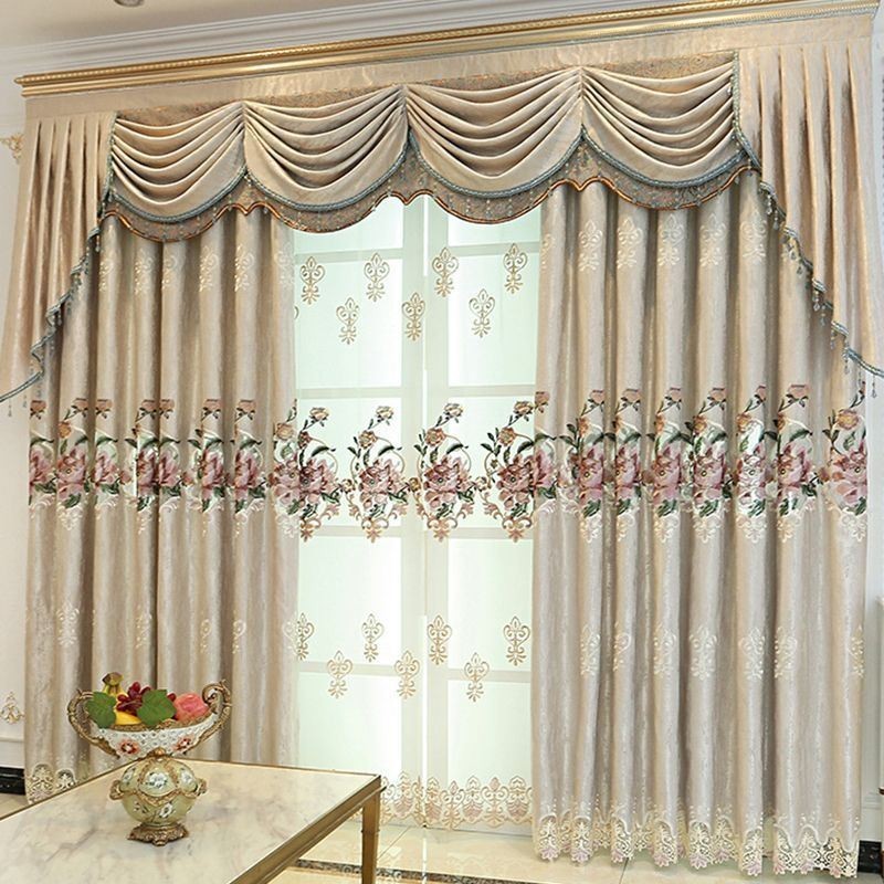 Home Curtain Made to Measure Curtain European Style Floral Embroidery