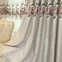 Home Curtain Made to Measure Curtain European Style Floral Embroidery