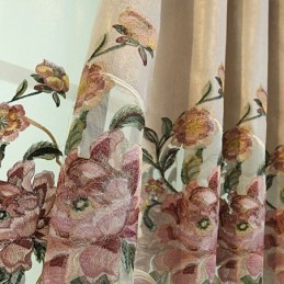 Home Curtain Made to Measure Curtain European Style Floral Embroidery