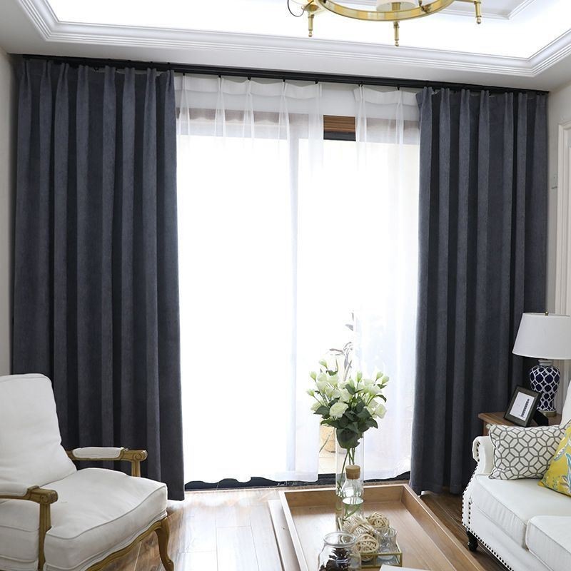 European Blackout Curtains Solid Color Chenille Curtain Made to Measure Curtain For Living Room Bedroom
