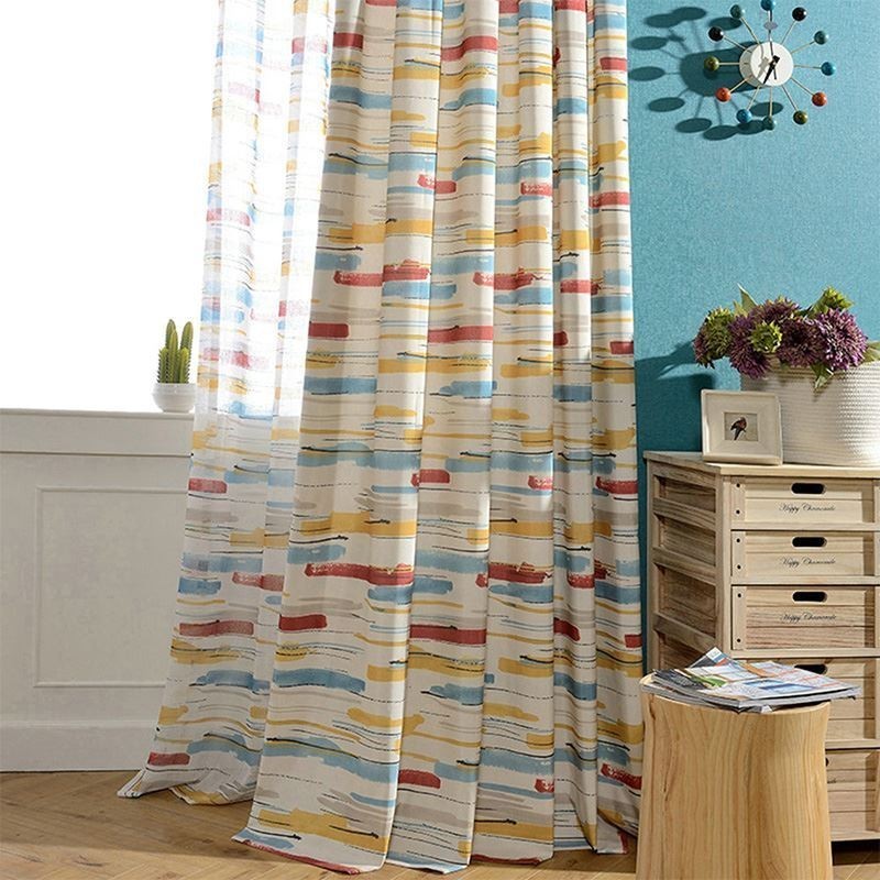 Abstract Colorful Curtain Made to Measure Curtain Kids Room Living