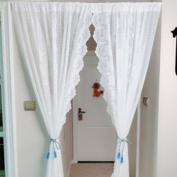 Elegant Sheer Voile Curtains Decorative Window Drapes For Living Room Bedroom