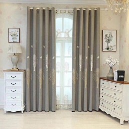 Elegant Jacquard Blackout Cotton Tree Design Bedroom Curtains