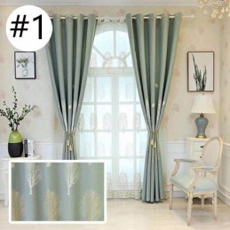 Elegant Jacquard Blackout Cotton Tree Design Bedroom Curtains
