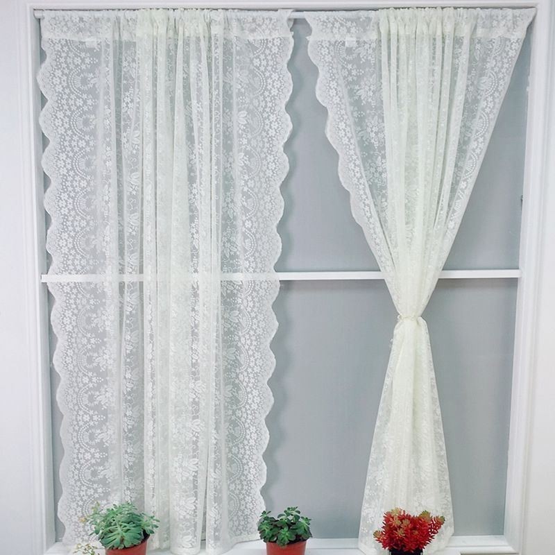 White Lace Curtains Sheer For Living Room