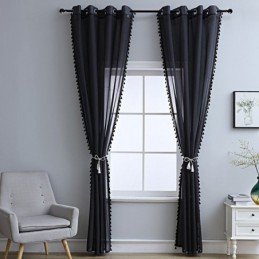 Transparent Tulle Curtains Modern Sheer Voile Curtain Made to Measure Curtain For Living Room Bedroom