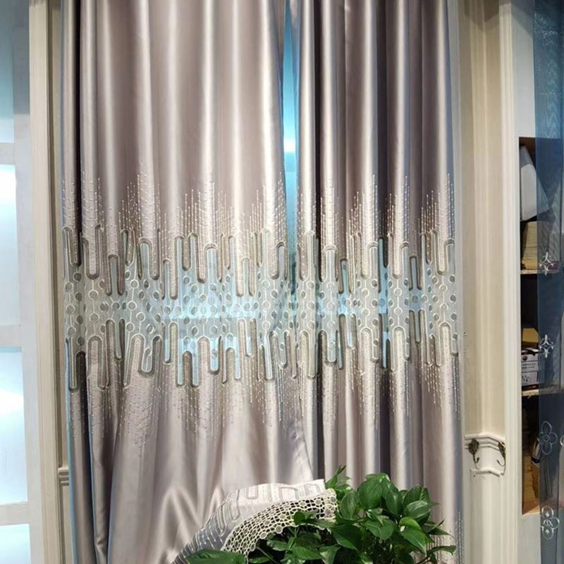 Luxury Nordic Style Window Soundproof Panels Lace Embroidered Curtains For Living Room