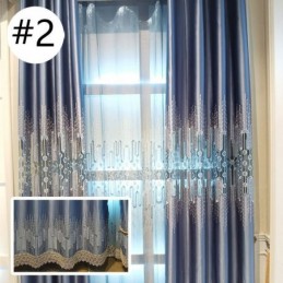Luxury Nordic Style Window Soundproof Panels Lace Embroidered Curtains For Living Room