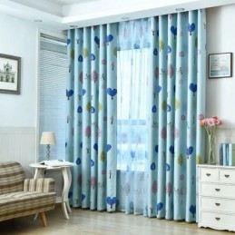 Cute Cartoon Children's Room Curtain Made to Measure Curtain Small Tree Printing Kindergarten