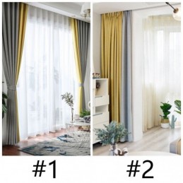 Nordic Solid Color Thick Stitching Blackout Curtain Made to Measure Curtain Cloth Living Room Bedroom