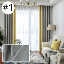 Nordic Solid Color Thick Stitching Blackout Curtain Made to Measure Curtain Cloth Living Room Bedroom