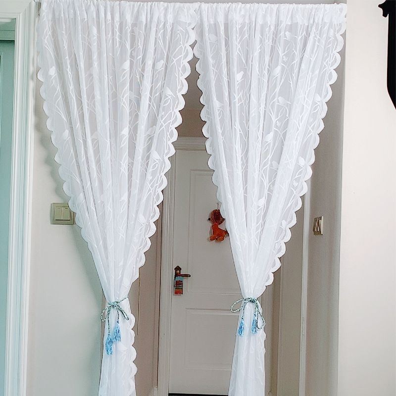 Modern Bird Sheer Curtains White Tulle For Living Room