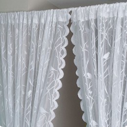 Modern Bird Sheer Curtains White Tulle For Living Room
