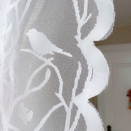Modern Bird Sheer Curtains White Tulle For Living Room