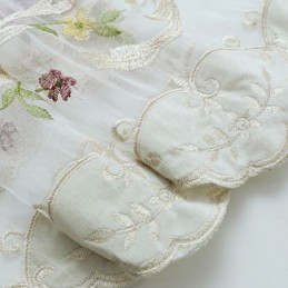 European Embroidered Tulle Curtain Made to Measure Curtain Floral Voile Sheer Living Room