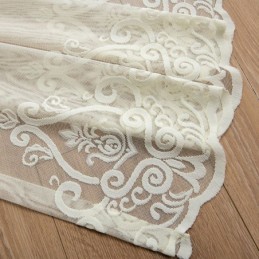 European Embroidered Sheer Curtains Transparent Voile Window Treatment Living Room