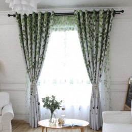 Curtain Made to Measure Curtain Fresh Leaf Pattern Window