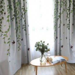 Curtain Made to Measure Curtain Fresh Leaf Pattern Window