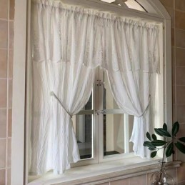 White Tulle Short Curtain Made to Measure Curtain Solid Sheer Voile Curtains Living Room