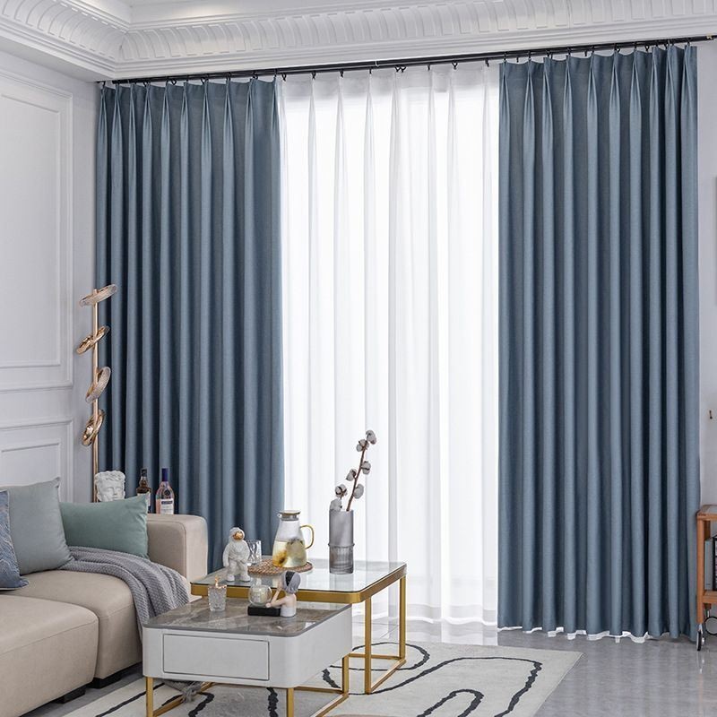 Modern Solid Color Curtain Made to Measure Curtain Blackout Curtains Drape For Living Room